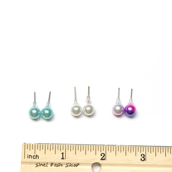 New 3 Pair Stud Earrings - Picture 3 of 3